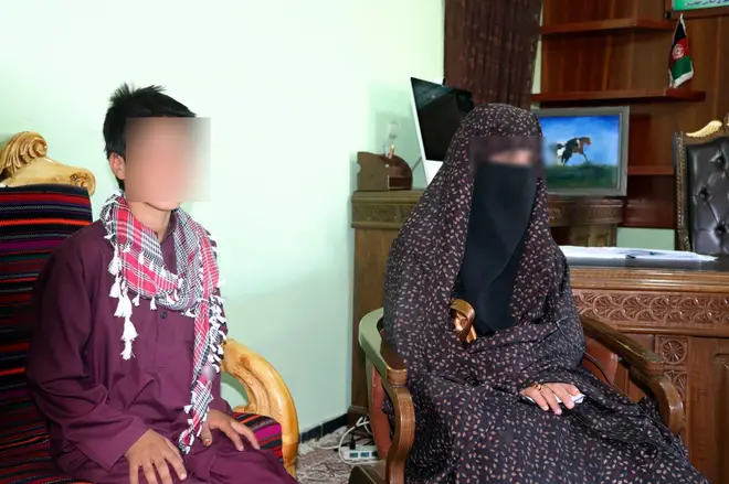The two teenagers in the governor's office in Feroz Koh