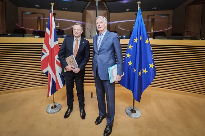UK chief Brexit negotiator David Frost (left) and European Union chief Brexit negotiator Michel Barnier