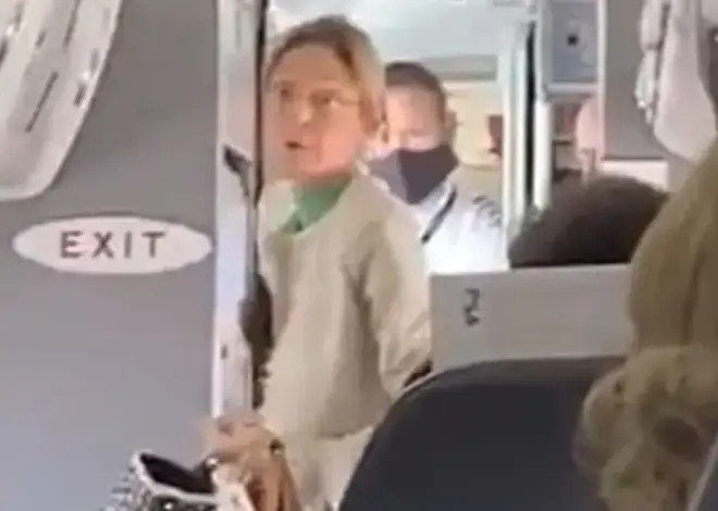 The woman was removed from the flight by staff after refusing to wear a face mask