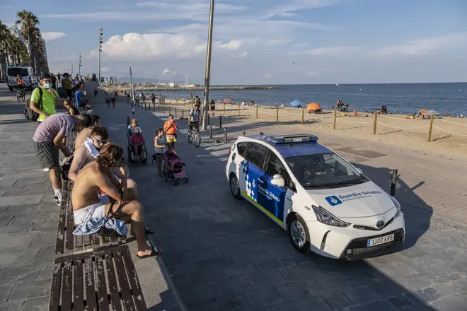 Police have been patrolling Spanish beaches