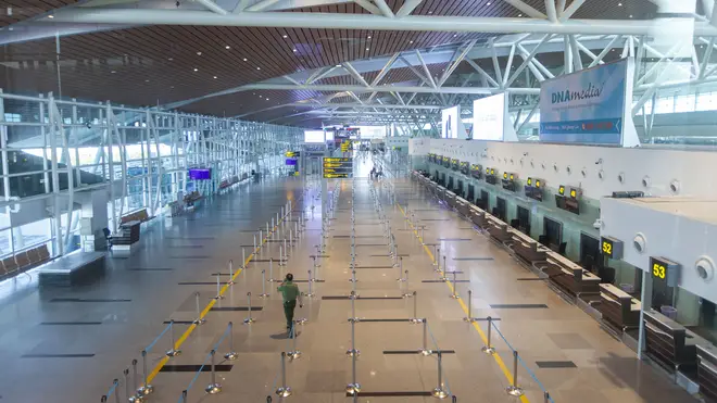 Da Nang International Airport - usually heaving with tourists - abandoned during the coronavirus crisis