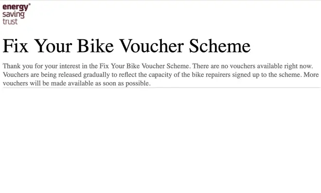 Those visiting the website for a voucher are met with a 'coming soon' message