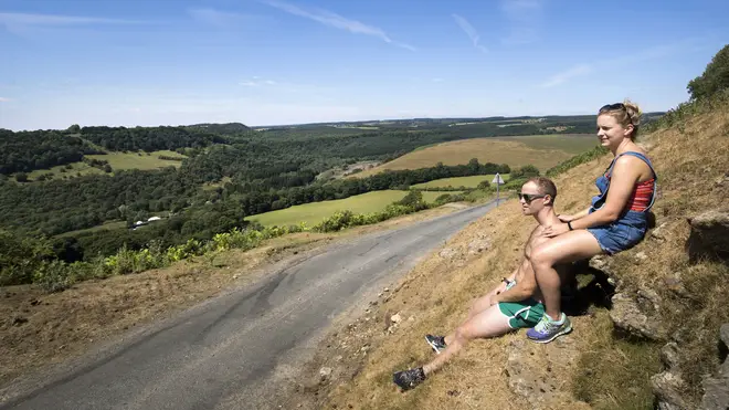 A couple enjoying the North York Moors National Park in Yorkshire
