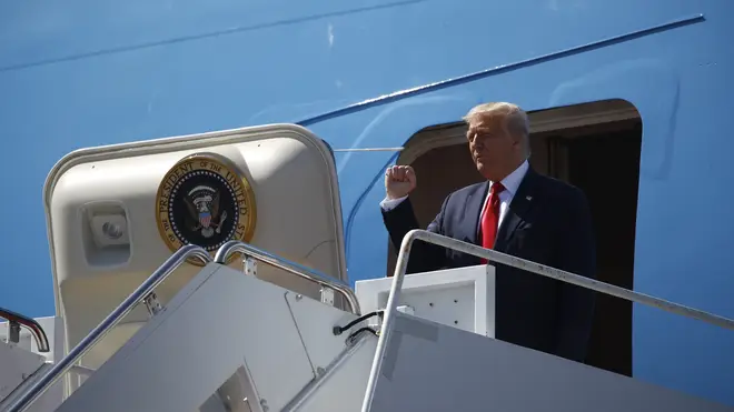 US President Donald Trump told reporters on Air Force One that he could ban Chinese-owned app TikTok