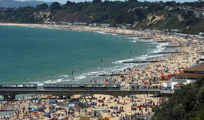 Bournemouth beach was busy again on Sunday 2 August