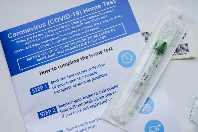 An NHS home-test coronavirus kit