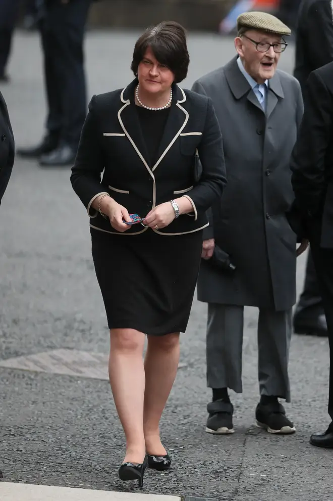 Northern Ireland First Minister arrives at the funeral