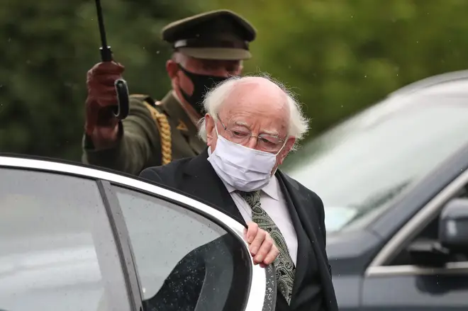 President of Ireland Michael D. Higgins arrives at the funeral