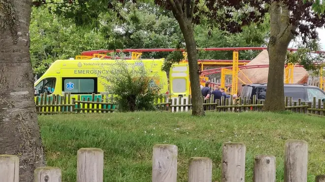 The man was airlifted to hospital by the Yorkshire Air Ambulance