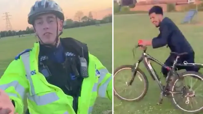 Footage of Ali taking the bike belonging to PCSO William Jones went viral