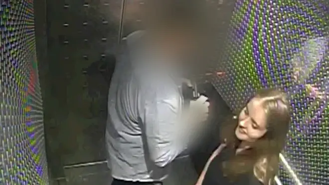 Handout cctv grab issued by Auckland City Police of Grace Millane inside a hotel lift with her murderer
