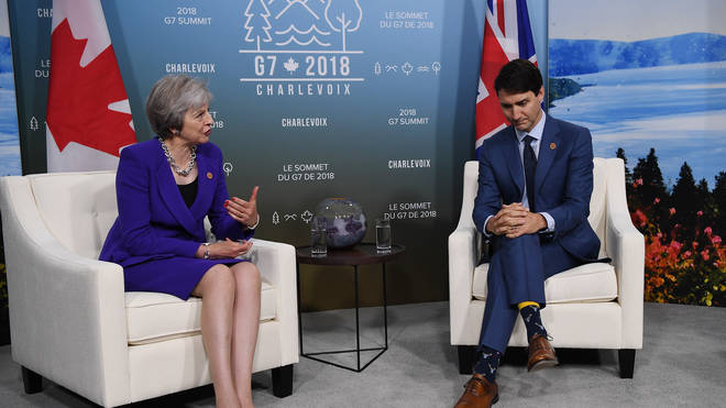 Theresa May and Justin Trudeau