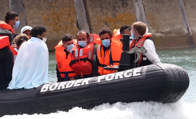 A record 235 migrants were intercepted by the Border Force on Thursday
