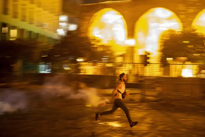 Protesters and police clashed in Beirut