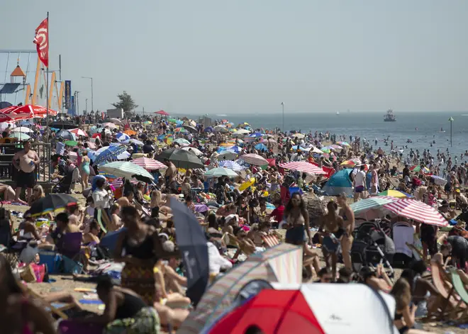 Southend beach attracted sunseekers as Friday saw record temperatures