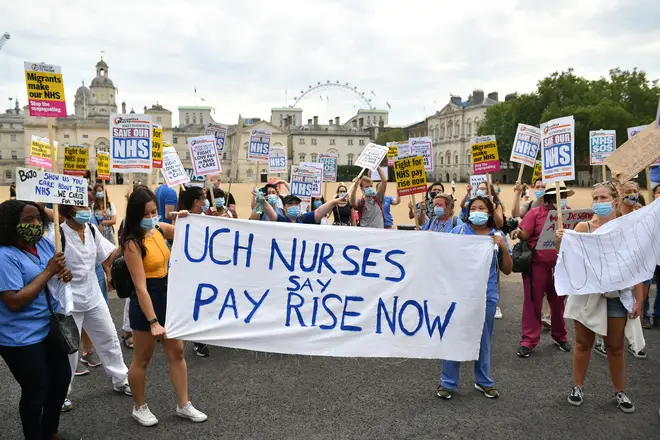 Hundreds of NHS workers are marching today to call for fair pay