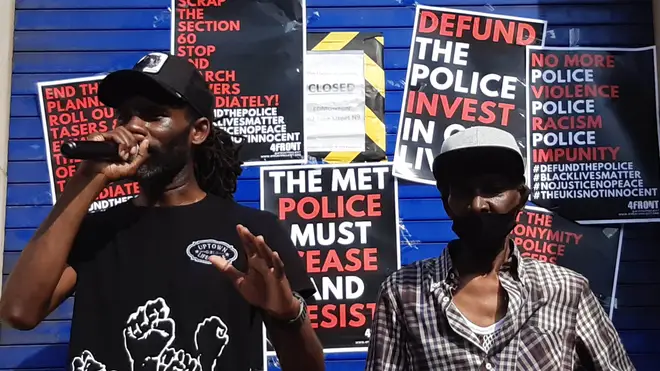 Rapper Wretch 32 (left) and his father Millard Scott, 62, (right) who was Tasered by police
