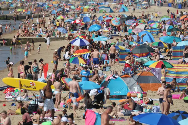 Hundreds of sun worshippers returned to Bournemouth this morning