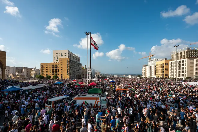 Thousands of Lebanese people demonstrated against their government on Saturday