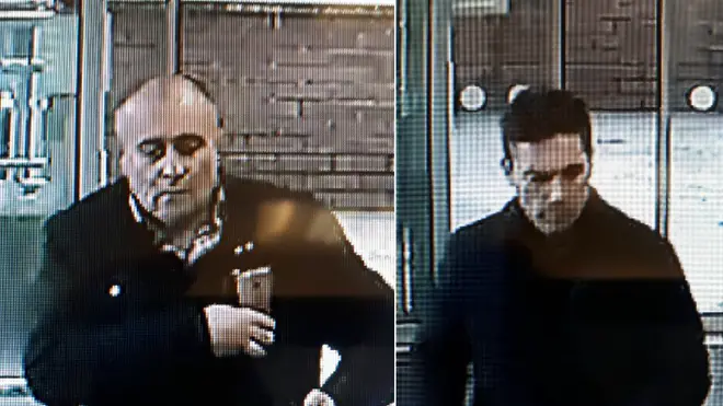 The men the police are looking for over the theft of a pensioner's purse