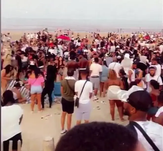 Hundreds attended a beach cookout event on Sunday