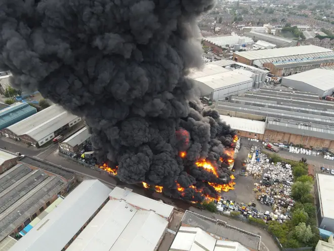 More than 100 firefighters are tackling a "severe fire" at a plastics factory in Birmingham