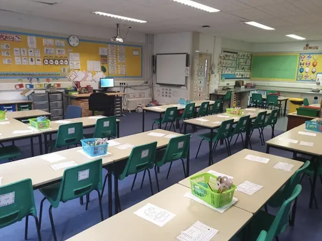 A classroom in Burnfoot Community School in Hawick in the Scottish Borders