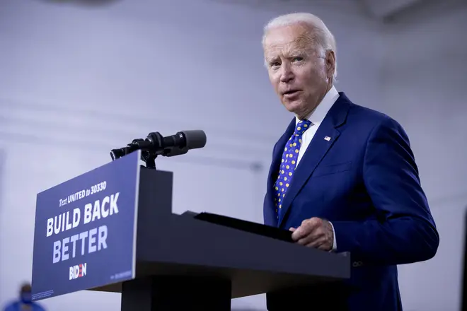 Democratic presidential candidate former Vice President Joe Biden speaks at a campaign event