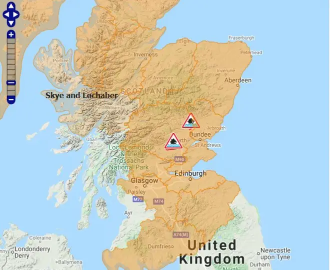Almost all of Scotland is currently covered by flood warnings