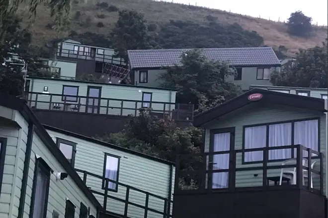Several holiday homes fell in the landslide