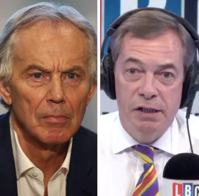 Nigel Farage attacked Tony Blair's quest for a second referendum