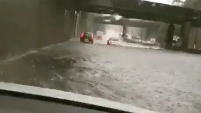 Flooding closed parts of the M25 for several hours yesterday