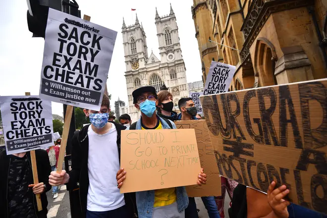 A-level students have marched on Downing Street