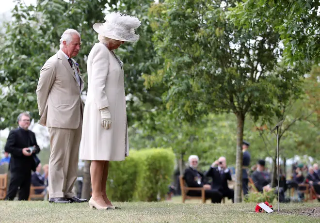 Charles and Camilla paid tribute to the fallen on VJ Day at 75