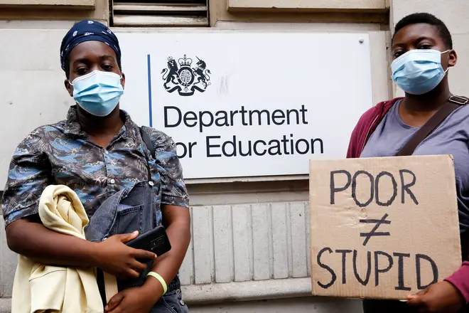 Students protested outside Downing Street this weekend