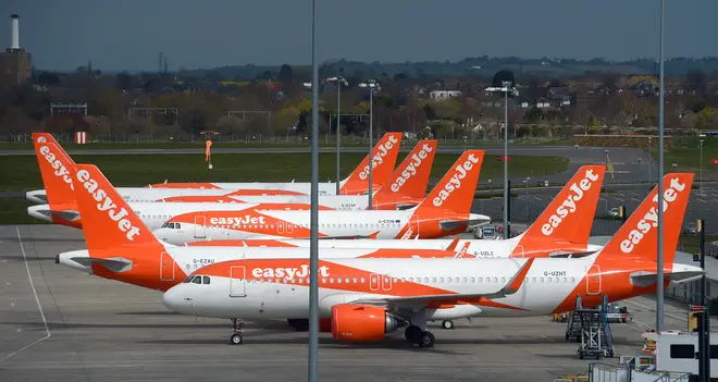 Easyjet aircraft parked at Southend airport