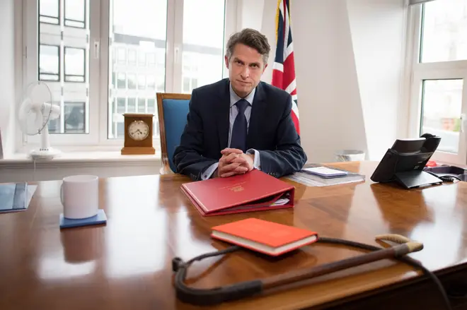 Secretary of State for Education Gavin Williamson in his office at the Department of Education in Westminster, London, following the announcement that A-level and GCSE results in England will now be based on teachers' assessments of their students