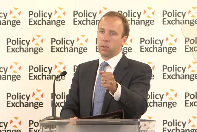 The Health Secretary was speaking at a Policy Exchange event