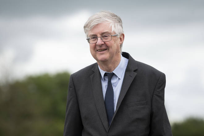 First Minister of Wales Mark Drakeford during a visit to Ysgol Llanhari school on July 14