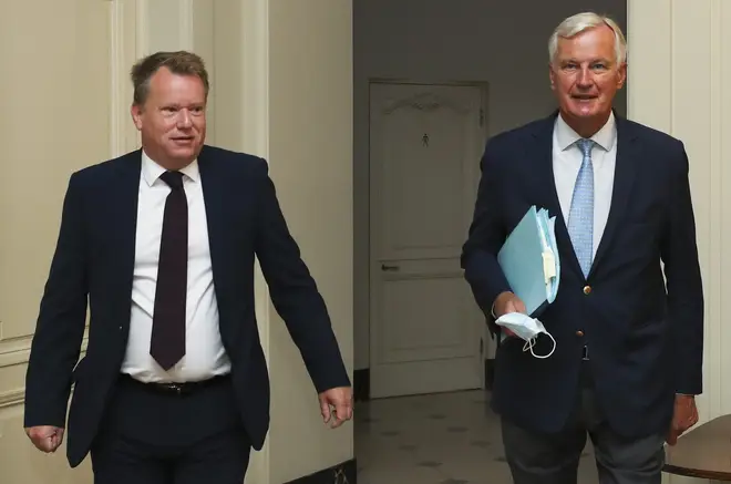 Brexit negotiators David Frost (left) and Michel Barnier are yet to reach an agreement