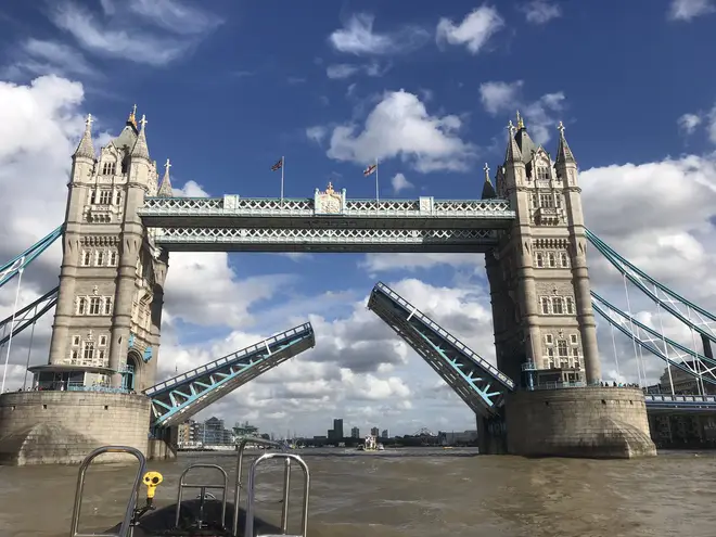 The iconic bridge became stuck as it opened which caused traffic chaos