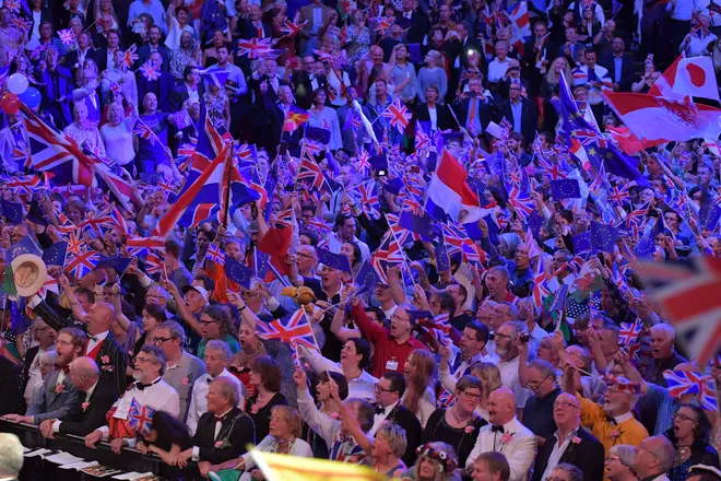The annual classical music event usually finishes with the British anthems