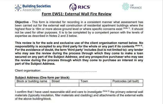 The form used by RICS
