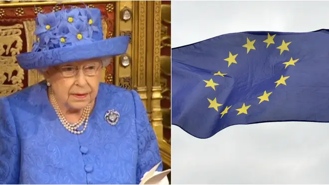 Was the Queen wearing the EU flag hat?