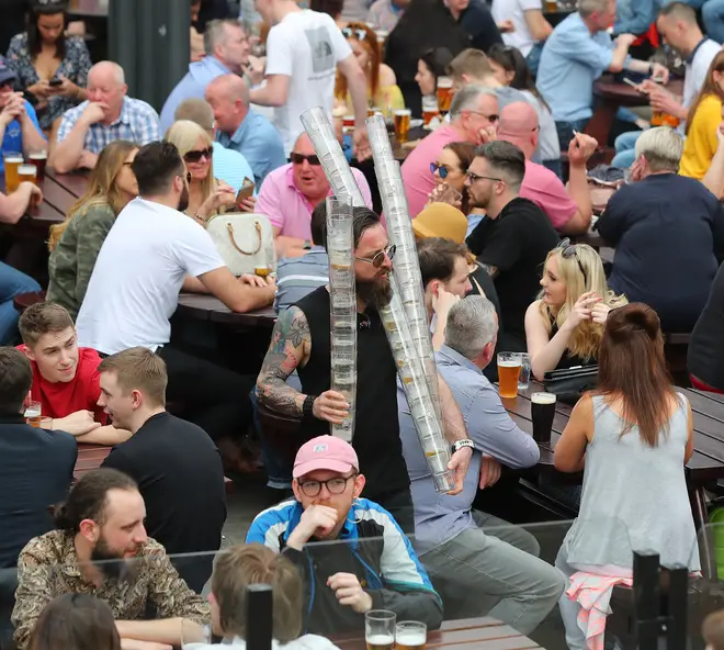 The public have been banned from boozing outdoors in Manchester over the bank holiday
