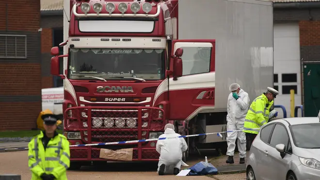 The bodies were found in the back of a lorry container in Essex