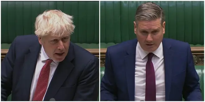 Boris Johnson and Sir Keir Starmer clashed in the Commons on Wednesday