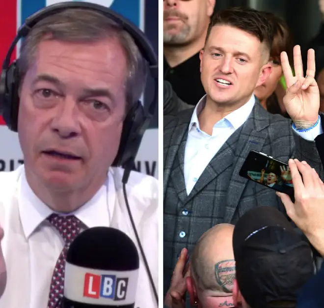 Nigel Farage gave his response over Ukip and Tommy Robinson on Thursday