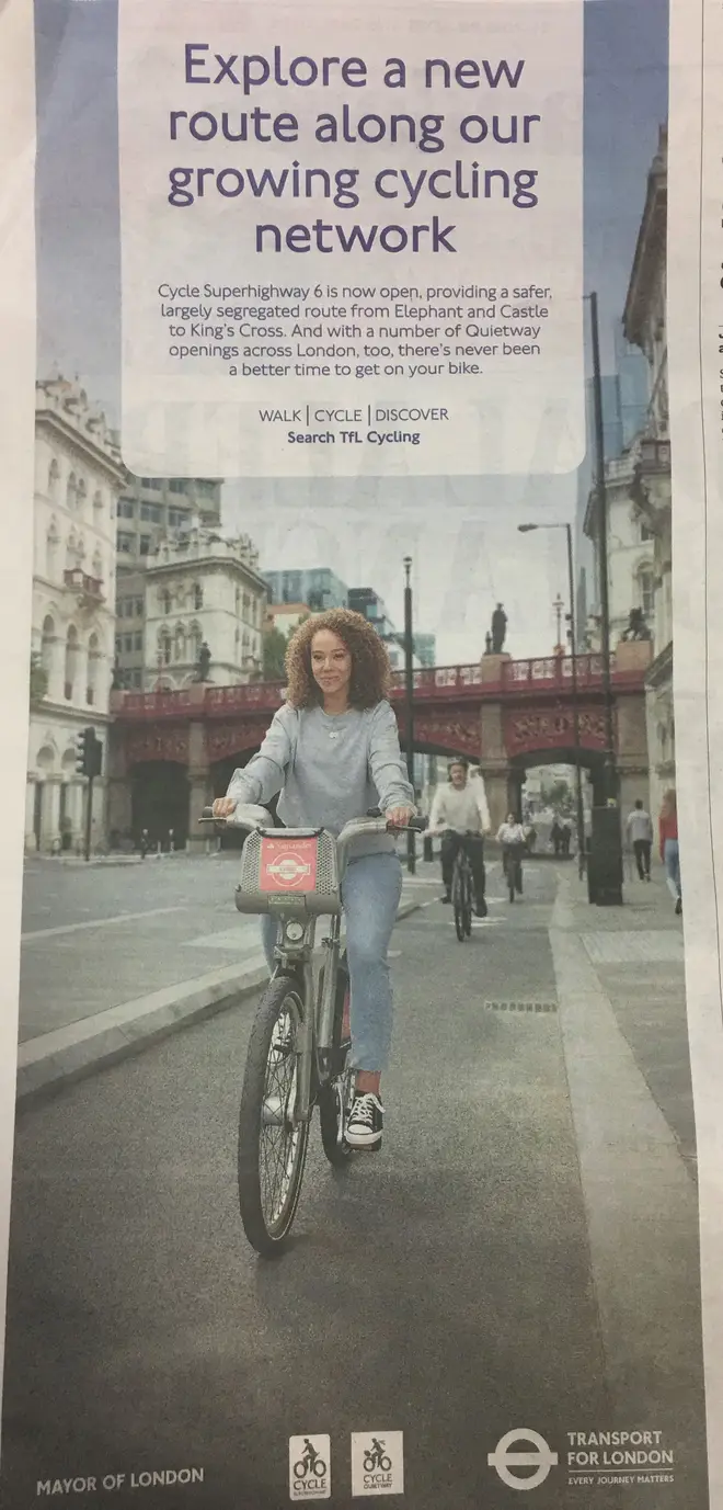 The controversial Cycle Superhighway advert