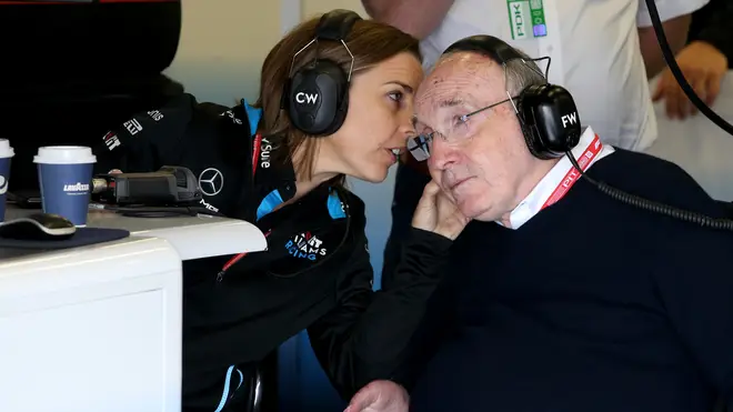 Sir Frank Williams and Claire Williams at the F1 Grand Prix of Great Britain at Silverstone
